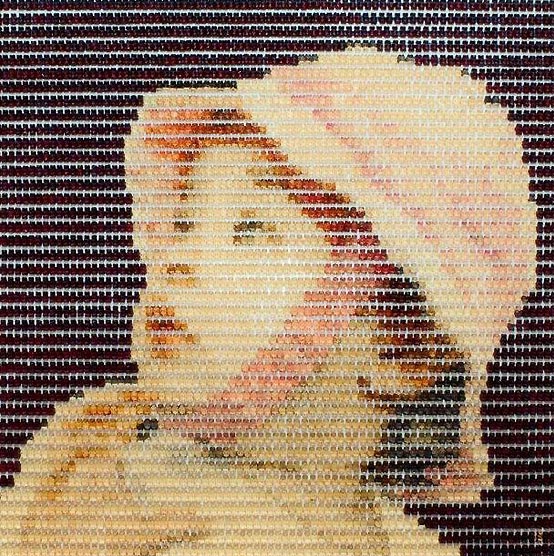 Kinder-Porträt aus Gummibärchen im Pop Art Stil